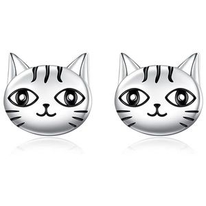 New Sterling Silver Kitty Studs